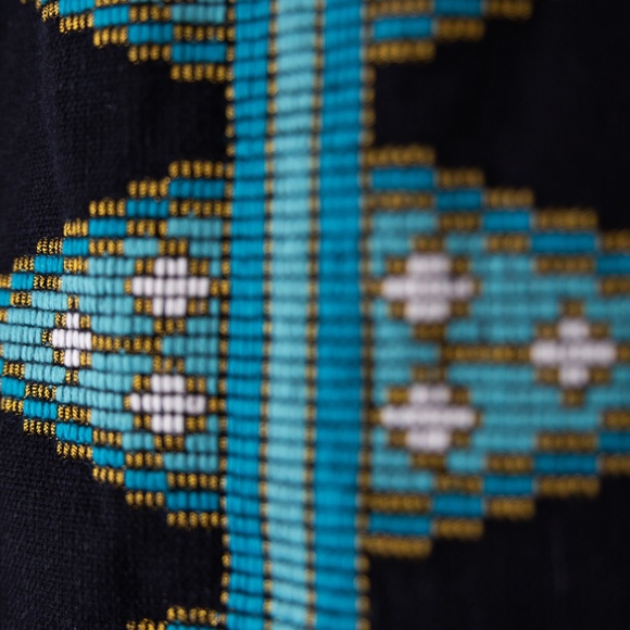 Anthropologie: Tabitha embroidered black textured midi dress Size 8 - Picture 3 of 6